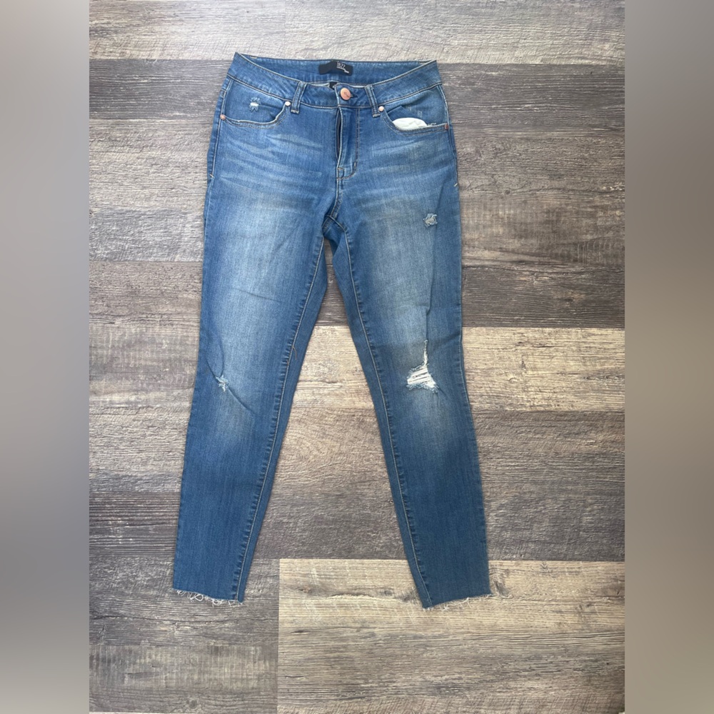 1822 Denim Women's Distressed Skinny Jeans - Blue